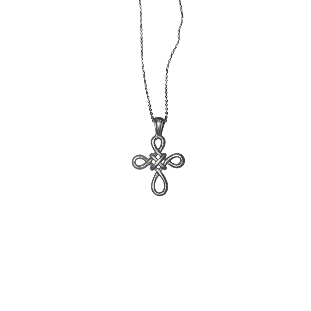 Elegant Silver Cross Pendant Necklace